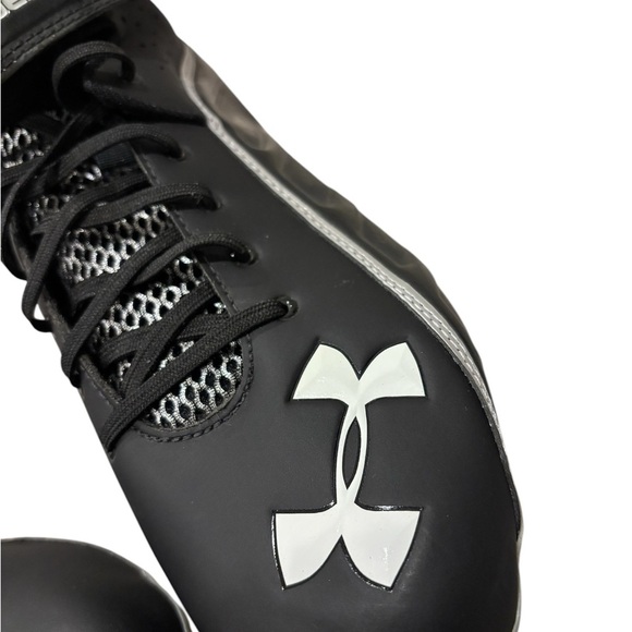 Under Armour Mens 12 Cleats Football Black Neon Green Ankle Lace Up Sports EUC - Picture 8 of 10